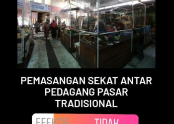 Skeptis! Mayoritas Pendengar Solopos FM Tak Yakin Pemasangan Sekat Antar Pedagang Pasar Tradisional Akan Kurangi Penambahan Kasus Covid-19