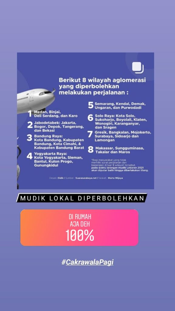 Mudik Lokal Diperbolehkan